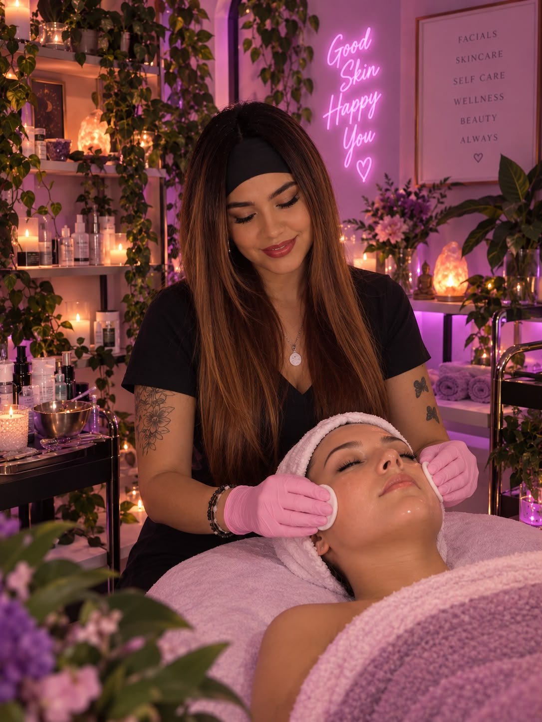 Facial treatment session