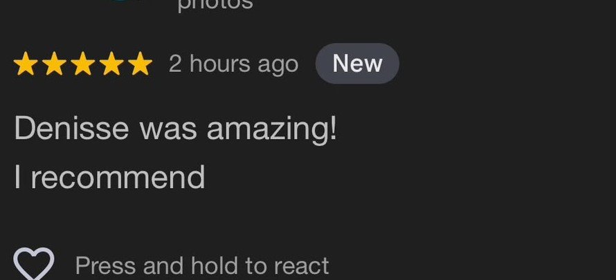 Anonymized client massage review